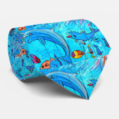 水中ドルフィンブルータイ ネクタイ (ロール)