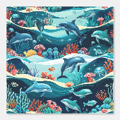 水中ドルフィン&コーラルリーフピールアンドスティック 壁紙 (正面)