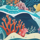 水中ドルフィン&コーラルリーフピールアンドスティック 壁紙 (縫い目)