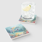 水中ドルフィン ストーンコースター (横)