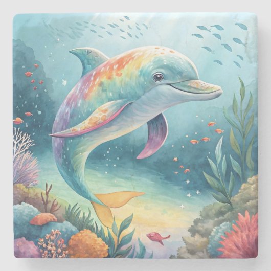 水中ドルフィン ストーンコースター (正面)