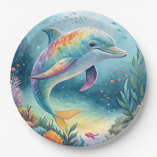 水中ドルフィン ペーパープレート (正面)