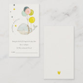 水中バルーンホエールおむつラッフルベビーシャワー エンクロージャーカード (正面/裏面)