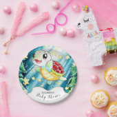 水中パステルタートルベビーシャワー ペーパープレート (パーティー)