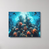 水中パラダイス鮮やかコーラルリーフ&シーライフ キャンバスプリント (正面)
