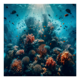 水中パラダイス鮮やかコーラルリーフ&シーライフ ポスター