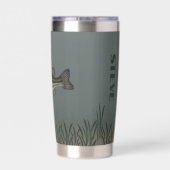 水中パーソナライズされたのバスフィッシュ 保温保冷タンブラー (背面)