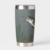 水中パーソナライズされたのバスフィッシュ 保温保冷タンブラー (正面)