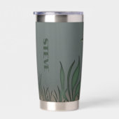 水中パーソナライズされたのバスフィッシュ 保温保冷タンブラー (右面)