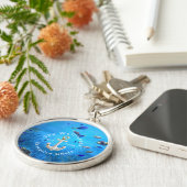 水中パーソナライズされた海シーンといかり キーホルダー (側面)