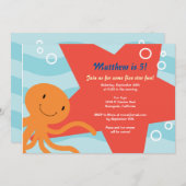 水中パーティーの招待 招待状 (正面/裏面)