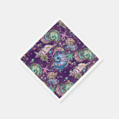 水中パープルリュックス |ダークパステル金ゴールドシーライフ スタンダードカクテルナプキン (角)