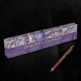 水中パープルリュックス |ダークパステル金ゴールドシーライフ デスクネームプレート