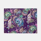 水中パープルリュックス |ダークパステル金ゴールドシーライフ ドアマット (正面)