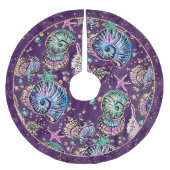 水中パープルリュックス |ダークパステル金ゴールドシーライフ ブラッシュドポリエステルツリースカート (正面)