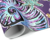 水中パープルリュックス |ダークパステル金ゴールドシーライフ ラッピングペーパー (ロールコーナー)