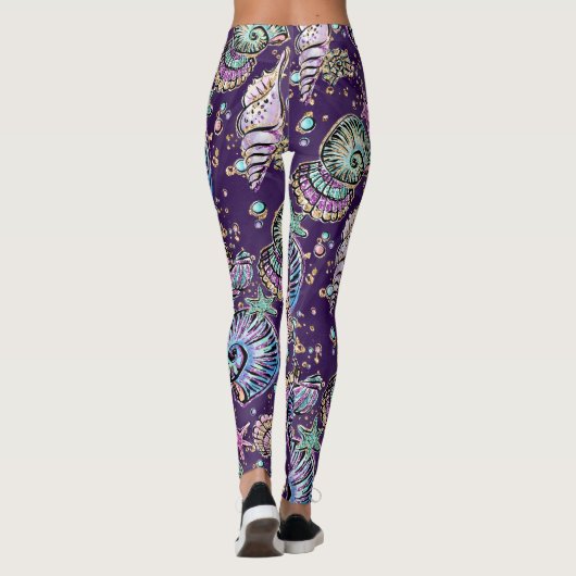 水中パープルリュックス |ダークパステル金ゴールドシーライフ レギンス (裏面)