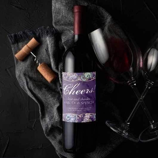 水中パープルリュックス |ダークパステル金ゴールドシーライフ ワインラベル