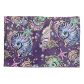 水中パープルリュックス |ダークパステル金ゴールドシーライフ 枕カバー (裏面)