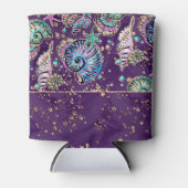 水中パープルリュックス |ダークパステル金ゴールドシーライフ 缶クーラー (正面)