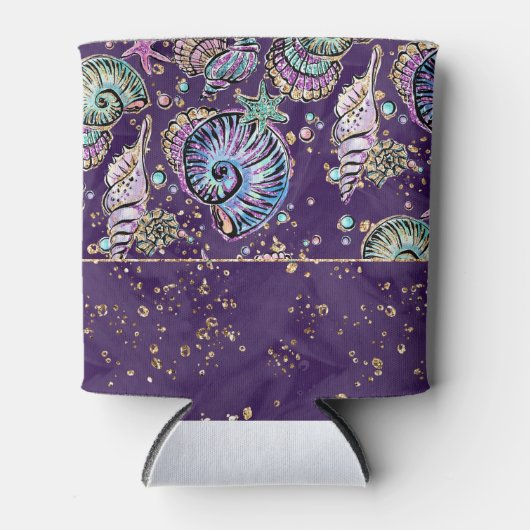 水中パープルリュックス |ダークパステル金ゴールドシーライフ 缶クーラー (正面)