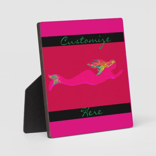 水中ピンクの人魚 フォトプラーク (正面)