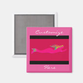 水中ピンクの人魚 マグネット (正面/裏面)