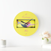 水中ピンクモザイクメルマイスイミング ラージ壁時計 (ホーム)