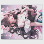 水中ファンタジー：マーメイド誕生日ギフトラップ ラッピングペーパー (フラット)