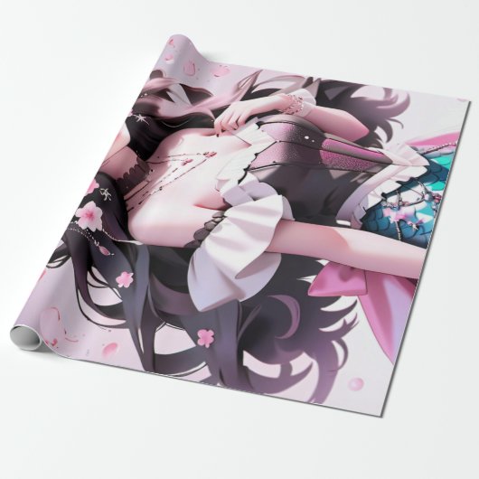 水中ファンタジー：マーメイド誕生日ギフトラップ ラッピングペーパー (アンロールド)