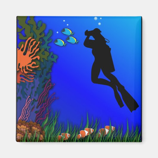 水中フォトグラファー磁石 マグネット (正面)