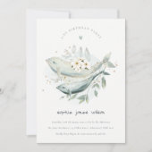 水中フローラフィッシュエイジ誕生日招待状 サンキューカード (正面)