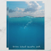 水中ブルーシーホライゾンスクラップブック紙 (正面/裏面)