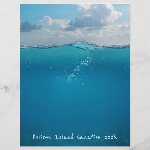 水中ブルーシーホライゾンスクラップブック紙