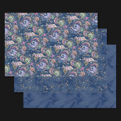 水中ブルーリュックス | Pastel金ゴールドシーシェル ラッピングペーパーシート