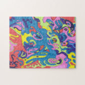 「水中プレイグラウンド」抽象芸術アート ジグソーパズル (横)