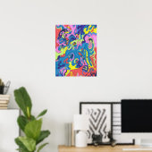 「水中プレイグラウンド」 16x20抽象芸術アート ポスター (ホームオフィス)