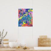 「水中プレイグラウンド」 16x20抽象芸術アート ポスター (キッチン)