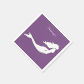 水中ホワイトマーメイドスイミングサンダー_コーブ スタンダードカクテルナプキン (角)