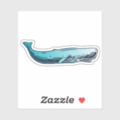 水中マッコウクジラのステッカー |ダイカットのシール シール (シート)