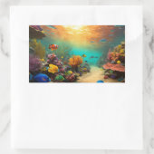 「水中マルベル：3D海魚シール」 長方形シール (バッグ)