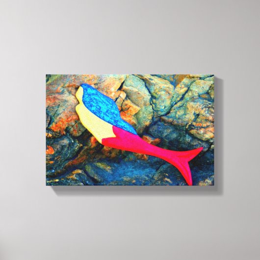 水中マーメイドで包んだキャンバス キャンバスプリント (正面)