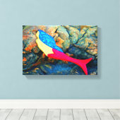 水中マーメイドで包んだキャンバス キャンバスプリント (インサイチュ (ウッドフロア))