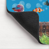 水中マーメイドトレジャー狩りファンタジーブルー マウスパッド (コーナー)