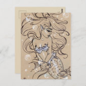 水中マーメイドフィッシュポストカード ポストカード (正面/裏面)