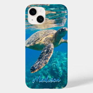 水中モダンウミガメパーソナライズされた Case-Mate iPhone 14ケース