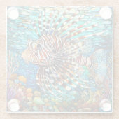 水中ライオンの魚ステンドグラス ガラスコースター (裏面)