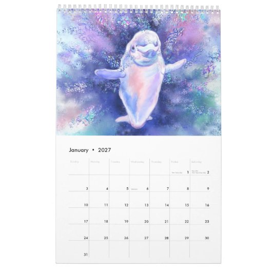水中ライフカレンダー素晴らしい世絵画界 カレンダー (1月 2027)