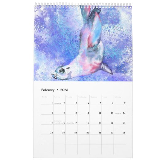 水中ライフカレンダー素晴らしい世絵画界 カレンダー (2月 2026)
