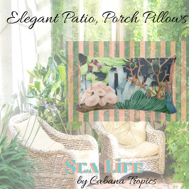 水中ライフサンゴ、貝殻、フローラ ランバークッション